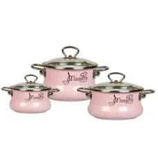 Набор эмалированной посуды 3 предмета №13 Maestro розовый – Северсталь