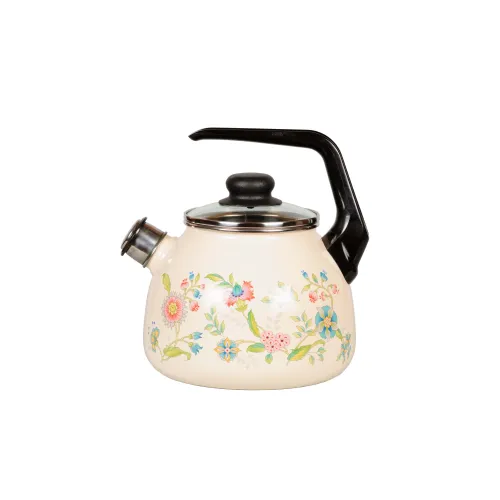 Чайник эмалированный со свистком Луговые цветы - Северсталь 3 л