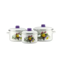 Набор эмалированной посуды Крокусы - Эмаль