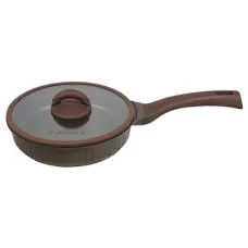 Сковорода с антипригарным покрытием литая 28 см стеклянная крышка Mokko Stella ТМ KUKMARA