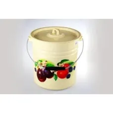 Ведро эмалированное цилиндрическое с крышкой с рисунком - Сибирские Товары 12 л