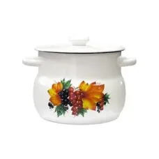 Кастрюля эмалированная сферическая с рисунком - Сибирские Товары 5.5 л