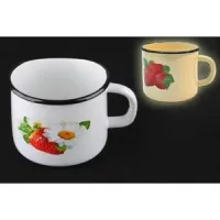 Кружка эмалированная без крышки с рисунком – Сибирские Товары 1 л