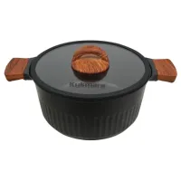 Кастрюля с антипригарным покрытием литая 4.2 л стеклянная крышка Ristretto Stella ТМ KUKMARA