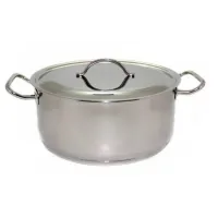 Кастрюля из нержавеющей стали цельная с металлической крышкой - АМЕТ 12 л