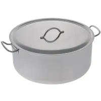 Кастрюля из нержавеющей стали цельная с металлической крышкой - АМЕТ 20 л