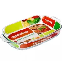 Форма стеклянная прямоугольная с ручкой 41х26х6 см 3.9 л Appetite