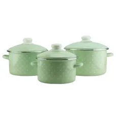 Набор эмалированной посуды 3 предмета Зеленый чай - Эмаль