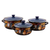 Набор эмалированной посуды 3 предмета Капучино-ЭКСТРА - КМЗ