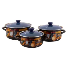 Набор эмалированной посуды 3 предмета Капучино-ЭКСТРА - КМЗ