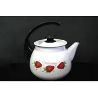 Чайник эмалированный сферический с рисунком без свистка 3 л – КМЗ