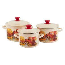 Набор эмалированной посуды 3 предмета Старая мельница-1 - КМЗ