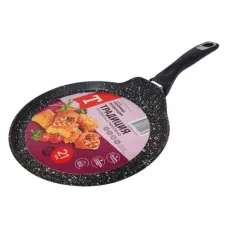 Блинница с антипригарным покрытием литая 21 см Мрамор индукция ТМ Традиция