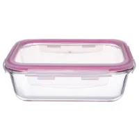 Контейнер стеклянный прямоугольный 370 мл роз ТМ Appetite