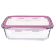 Контейнер стеклянный прямоугольный 370 мл роз ТМ Appetite