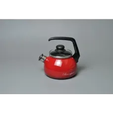 Чайник эмалированный сферический со свистком Bon Appetit вишня - Северсталь 2 л