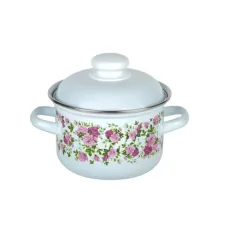 Кастрюля эмалированная с 2 ручками Китайская роза - Лысьвенские эмали 1.5 л