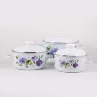 Набор эмалированной посуды «Анютины глазки» - Лысьвенские эмали