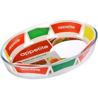 Форма стеклянная овальная 35x24x6 см 3.2 л Appetite