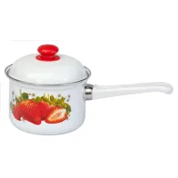 Кастрюля эмалированная 1.5 л Сочная клубника - Лысьвенские Эмали