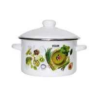 Кастрюля эмалированная 4 л Веган - Эмаль