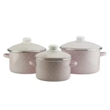 Набор эмалированной посуды Розовый шелк - Эмаль
