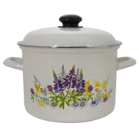 Кастрюля эмалированная 4.5 л Люпины – Лысьвенские эмали