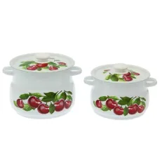 Набор эмалированной посуды 2 предмета №10 Вишневый сад - Сибирские Товары