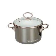 Кастрюля эмалированная цилиндрическая 3 л Bon Appetit мокрый асфальт – Стальэмаль