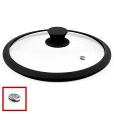 Крышка стеклянная силиконовый ободля кнопка 22 см TM Appetite