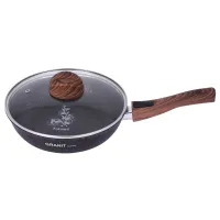 Сковорода с антипригарным покрытием литая 26 см съемная ручка стеклянная крышка Granit Ultra Blue