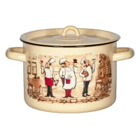 Кастрюля эмалированная цилиндрическая 2.9 л крем Сомелье