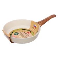 Сковорода с антипригарным покрытием литая 26 см съемная ручка Ваниль ТМ Традиция