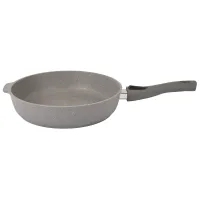 Сковорода с антипригарным покрытием литая 28 см съемная ручка Светлый мрамор ТМ KUKMARA