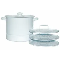 Мантоварка эмалированная без рисунка, 3 вставки, 9 л