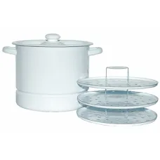 Мантоварка эмалированная без рисунка, 3 вставки, 9 л