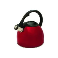 Чайник из нержавеющей стали 2.5 л со свистком красный TM Appetite