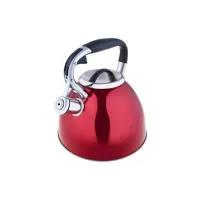 Чайник из нержавеющей стали 3 л со свистком красный TM Appetite