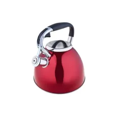 Чайник из нержавеющей стали 3 л со свистком красный TM Appetite