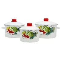Набор эмалированной посуды 3 предмета Рябинка - Эмаль