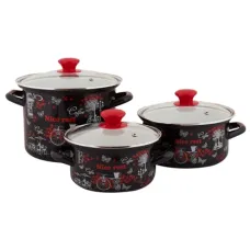 Набор эмалированной посуды 3 предмета Цил Отдых-5-1-Люкс - КМЗ