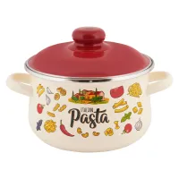 Кастрюля эмалированная коническая Pasta ITALIAN 2 л - Стальэмаль