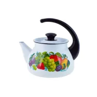 Чайник эмалированный сферический с рисунком без свистка - КМЗ 3 л