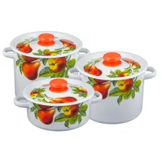Набор эмалированной посуды 3 предмета №16 Дары лета - Сибирские Товары