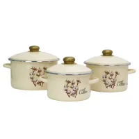 Набор эмалированной посуды 3 предмета Хлопок - Эмаль