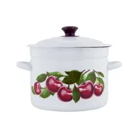 Кастрюля эмалированная цилиндрическая с рисунком 6 л