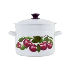 Кастрюля эмалированная цилиндрическая с рисунком 6 л