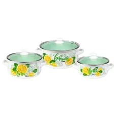 Набор эмалированной посуды 3 предмета Сфер Лимонный сет-1-Экстра