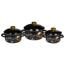 Набор эмалированной посуды 3 предмета Арабика-1