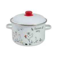 Кастрюля эмалированная цилиндрическая Chickens’Stories 5 л - Стальэмаль